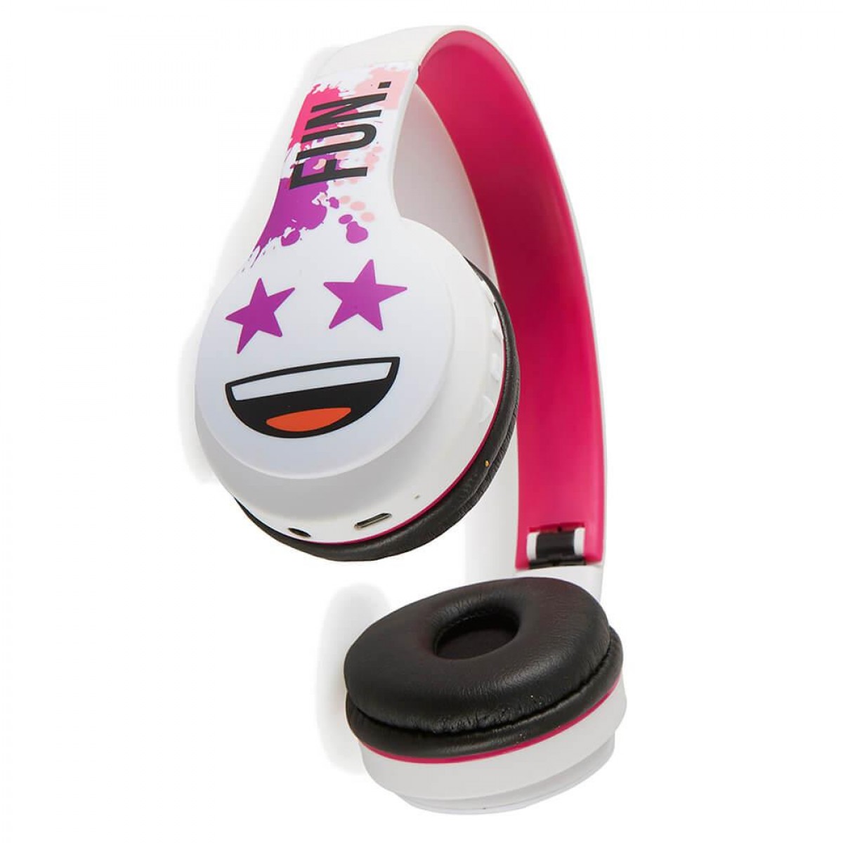 Emoji Bluetooth Headphones Fun Pink