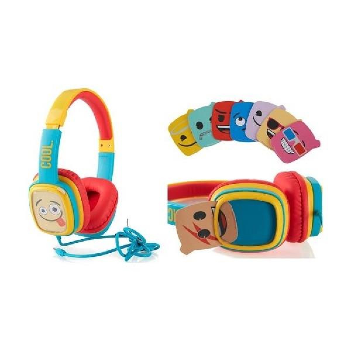 Emoji Headphones  FLIP 'N SWITCH 2.0 Yellow red ( HEM-FS2-BLUE )