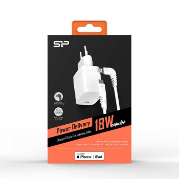 Silicon Power Boost Fast Charger QM10 With Type C And Lignting Cable 18W Silicon Power Boost Fast Charger QM10 With Type C And Lignting Cable 18W