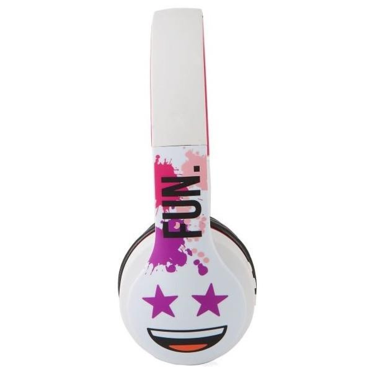 Emoji Bluetooth Headphones Fun Pink