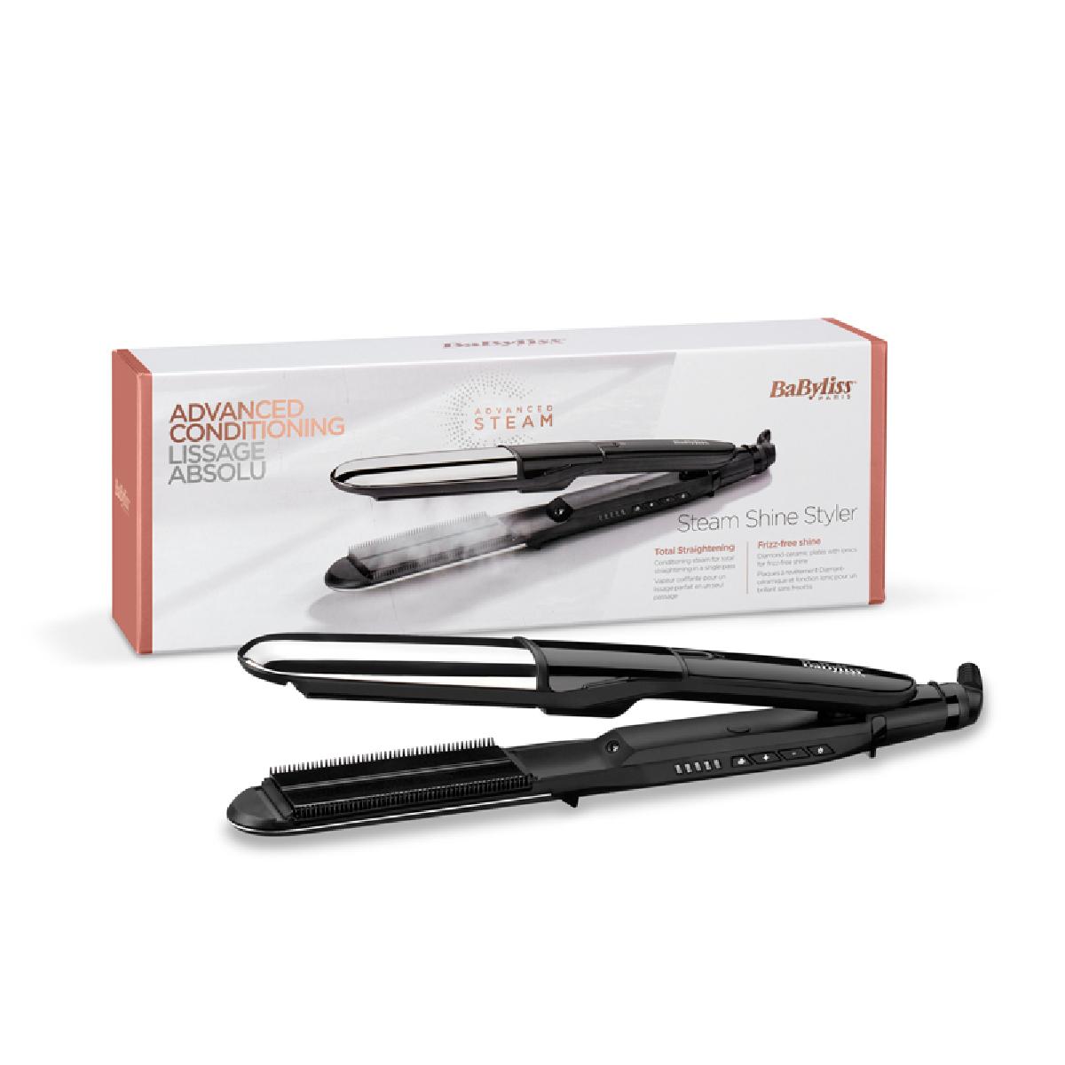 BaByliss ST496 Steam Mist Styler Straightening iron Black, Silver 2.5 m BaByliss ST496 Steam Mist Styler Straightening iron Black, Silver 2.5 m