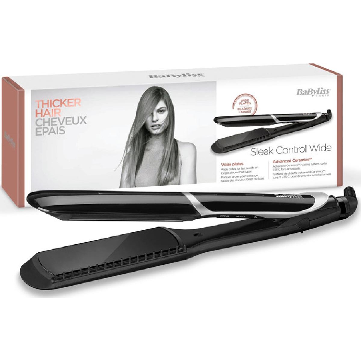 BaByliss ST397E Sleek Control Wide Straightening iron Warm Black 98.4 BaByliss ST397E Sleek Control Wide Straightening iron Warm Black 98.4