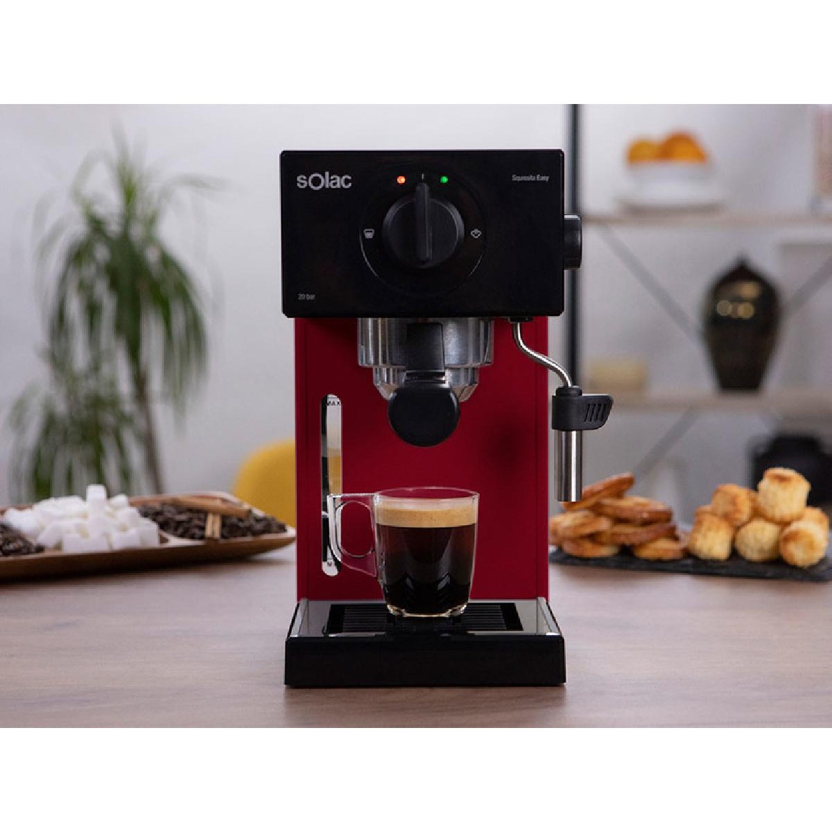 Solac CE4506 Squissita Easy Wine Μηχανή Espresso 1050W Πίεσης 20bar wine red