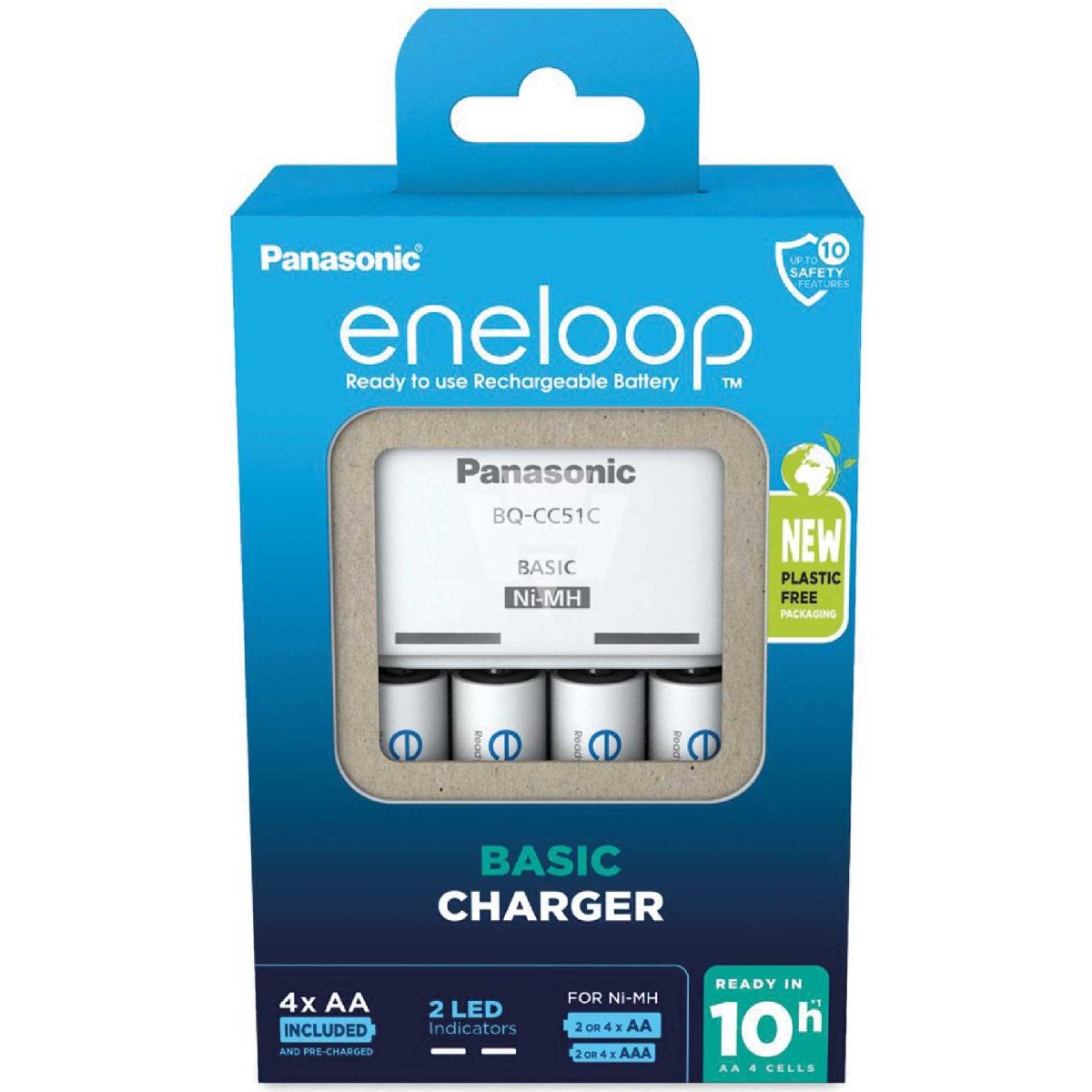 Panasonic Eneloop Basic Charger BQ-CC51 incl. batteries 4xAAA 2000mah (K-KJ51MCD40E)