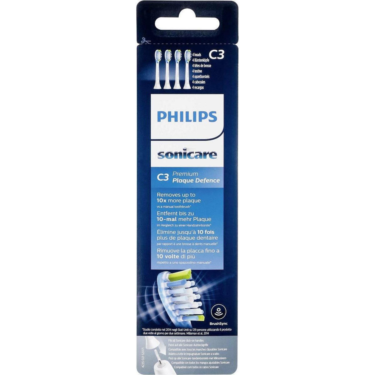 Philips HX9044/17 Sonicare C3 Premium Plaque Defence white 4τμχ Philips HX9044/17 Sonicare C3 Premium Plaque Defence white 4τμχ