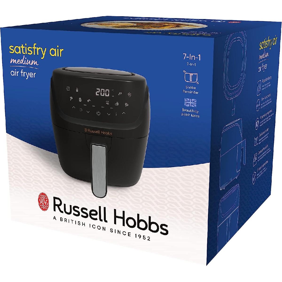 Russell Hobbs 27160-56 SatisFry Air Fryer 4lt Medium  black