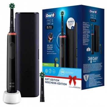 Braun Oral-B Pro 3 3500 Black Edition & θήκη ταξιδίου Braun Oral-B Pro 3 3500 Black Edition & θήκη ταξιδίου