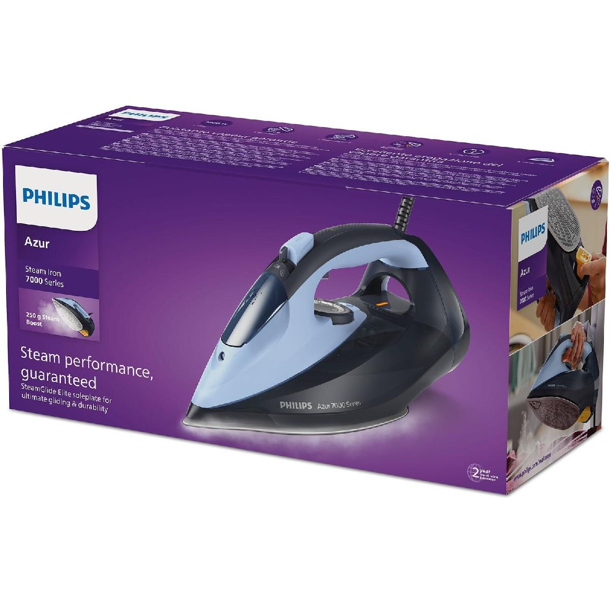 Philips DST7041/20 HV Steam Iron 2800 watt 50gr/min Light Dark Blue Philips DST7041/20 HV Steam Iron 2800 watt 50gr/min Light Dark Blue