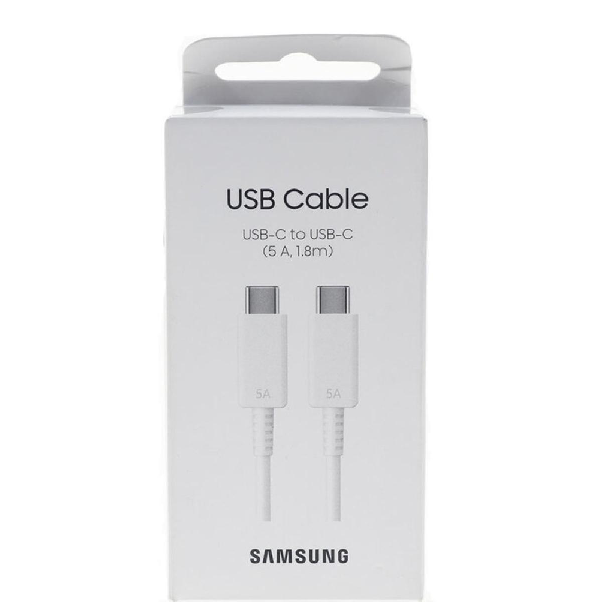 Original Samsung Cable Type-C to Type-C EP-DX510JWEGEU 5A 100 watt 1,8m White (retail)