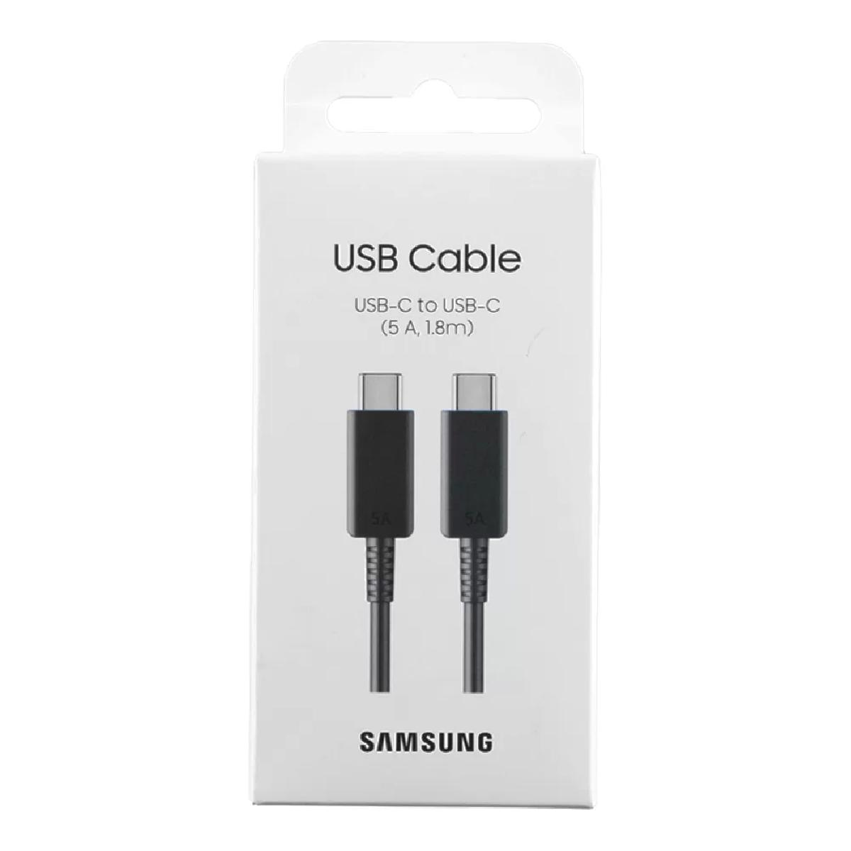 Original Samsung Cable Type-C to Type-C EP-DX510JBEGEU 5A 100 watt 1,8m black (retail)