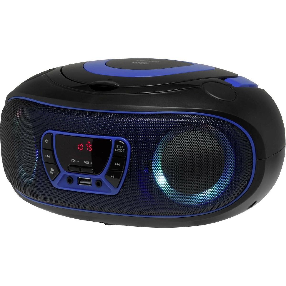 Denver TCL-212BT FM boombox with bluetooth,USB,CD player & AUX input blue