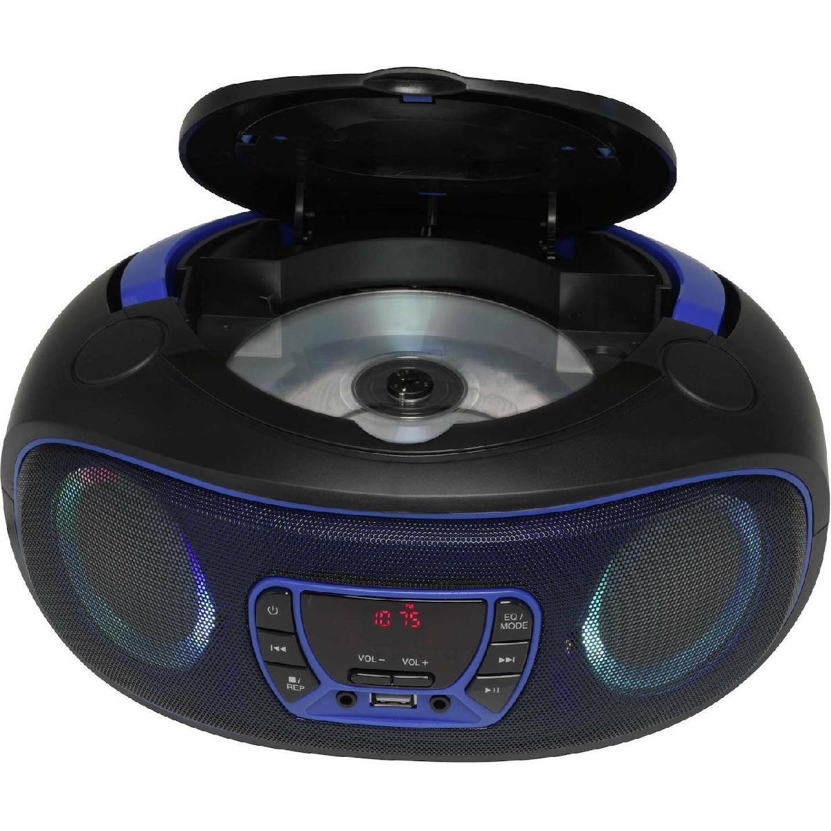 Denver TCL-212BT FM boombox with bluetooth,USB,CD player & AUX input blue