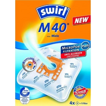 Swirl M40 Σακούλες Σκούπας 4τμχ + 1 φίλτρο Συμβατή με Σκούπα Miele Swirl M40 Σακούλες Σκούπας 4τμχ + 1 φίλτρο Συμβατή με Σκούπα Miele