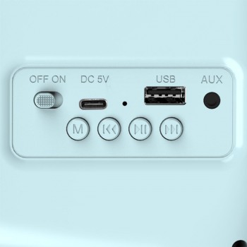 Haeger RB-BLU.002A Retro Bluetooth Vintage FM Radio with Bluetooth Speaker Blue Haeger RB-BLU.002A Retro Bluetooth Vintage FM Radio with Bluetooth Speaker Blue