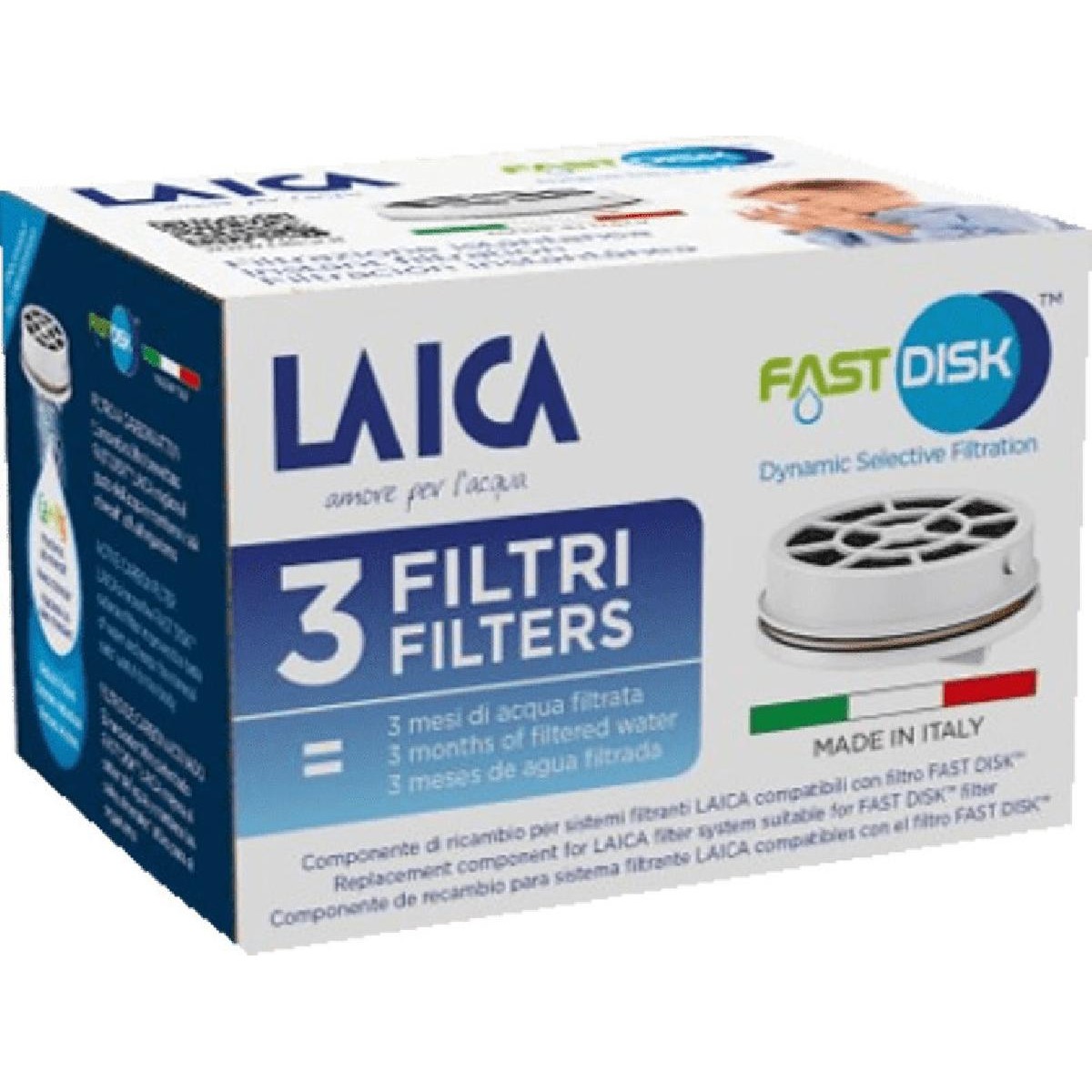 Laica Fast Disk FD03AA Φίλτρο νερού 3τμχ  made in Italy συμβατό Με κανάτες Laica