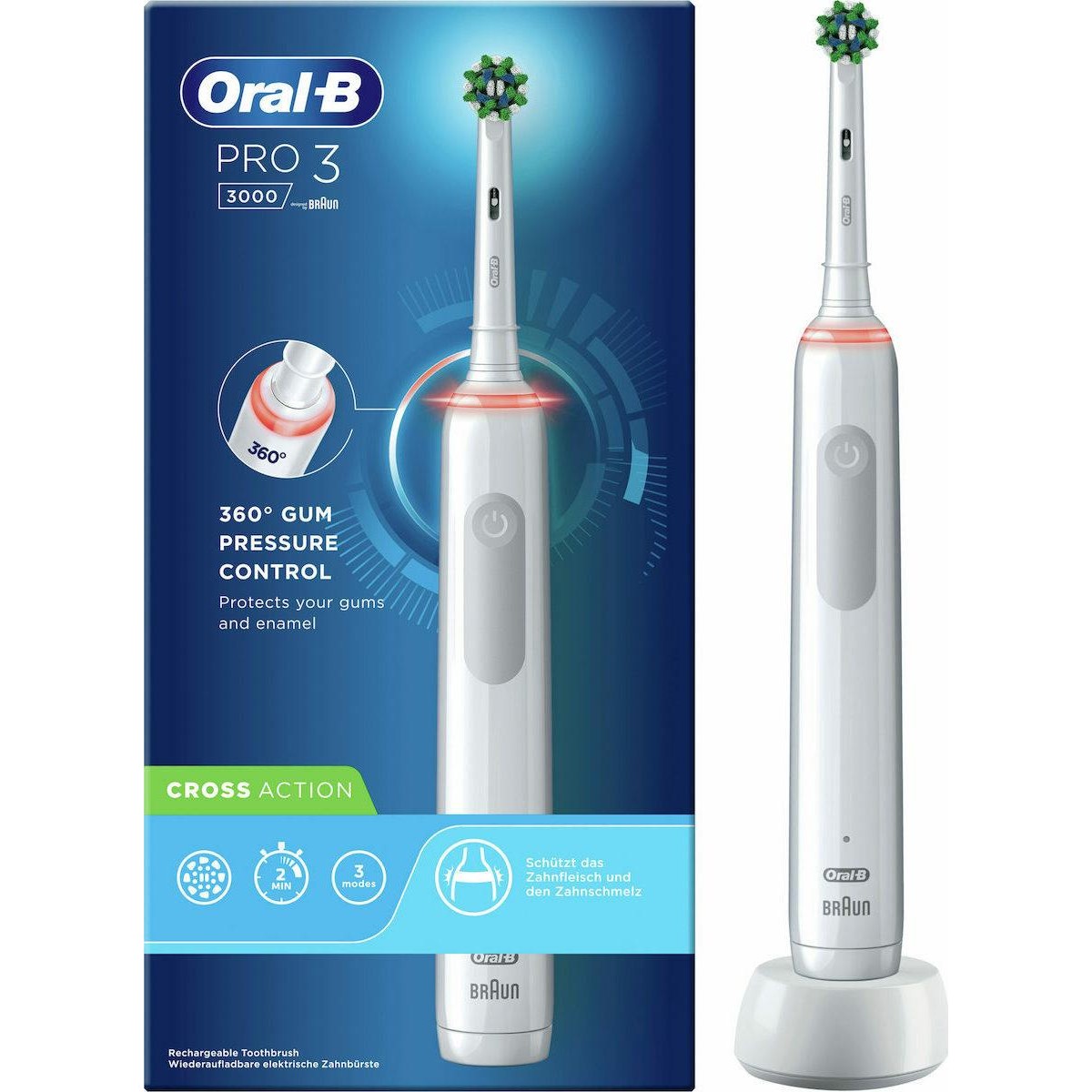 Oral-B Pro 3 3000 Cross Action toothbrush white (760857)