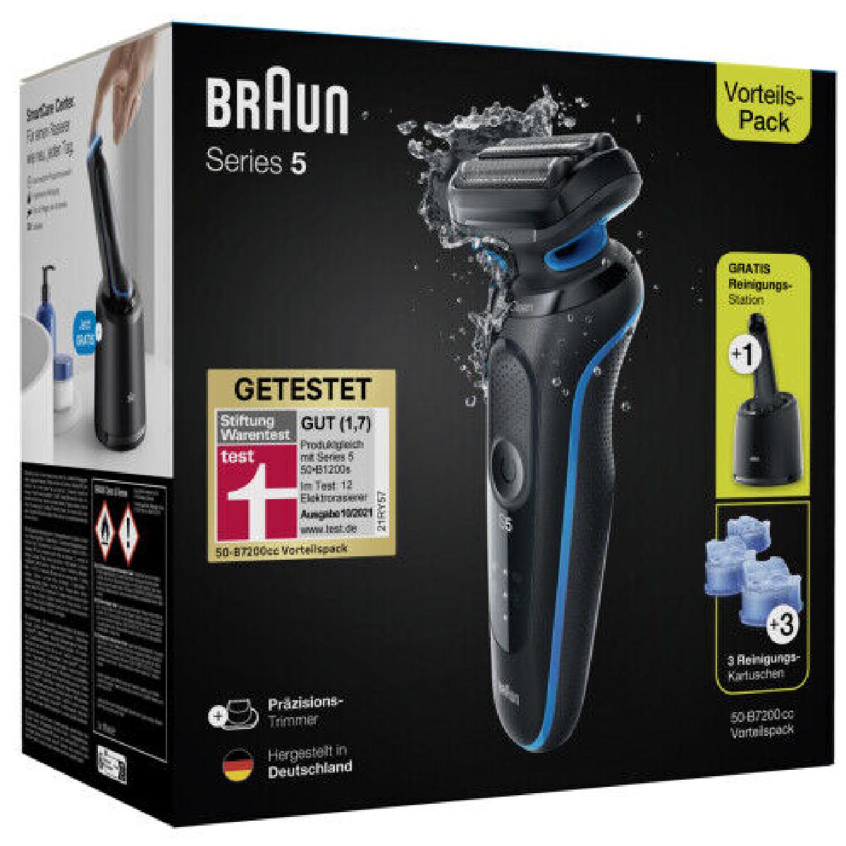 Braun Series 5 50-B7200cc electric shaver for men + Cleaning Station + 3 cartridges (359375)