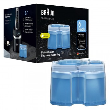 Braun 3-in-1 CCR 6 ShaverCare cleaning cartridges pack of 6 Braun 3-in-1 CCR 6 ShaverCare cleaning cartridges pack of 6