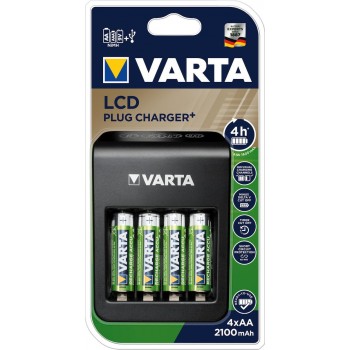 Varta LCD Plug Charger+ incl. 4x Mignon AA batteries 2100 mah (57687101441)