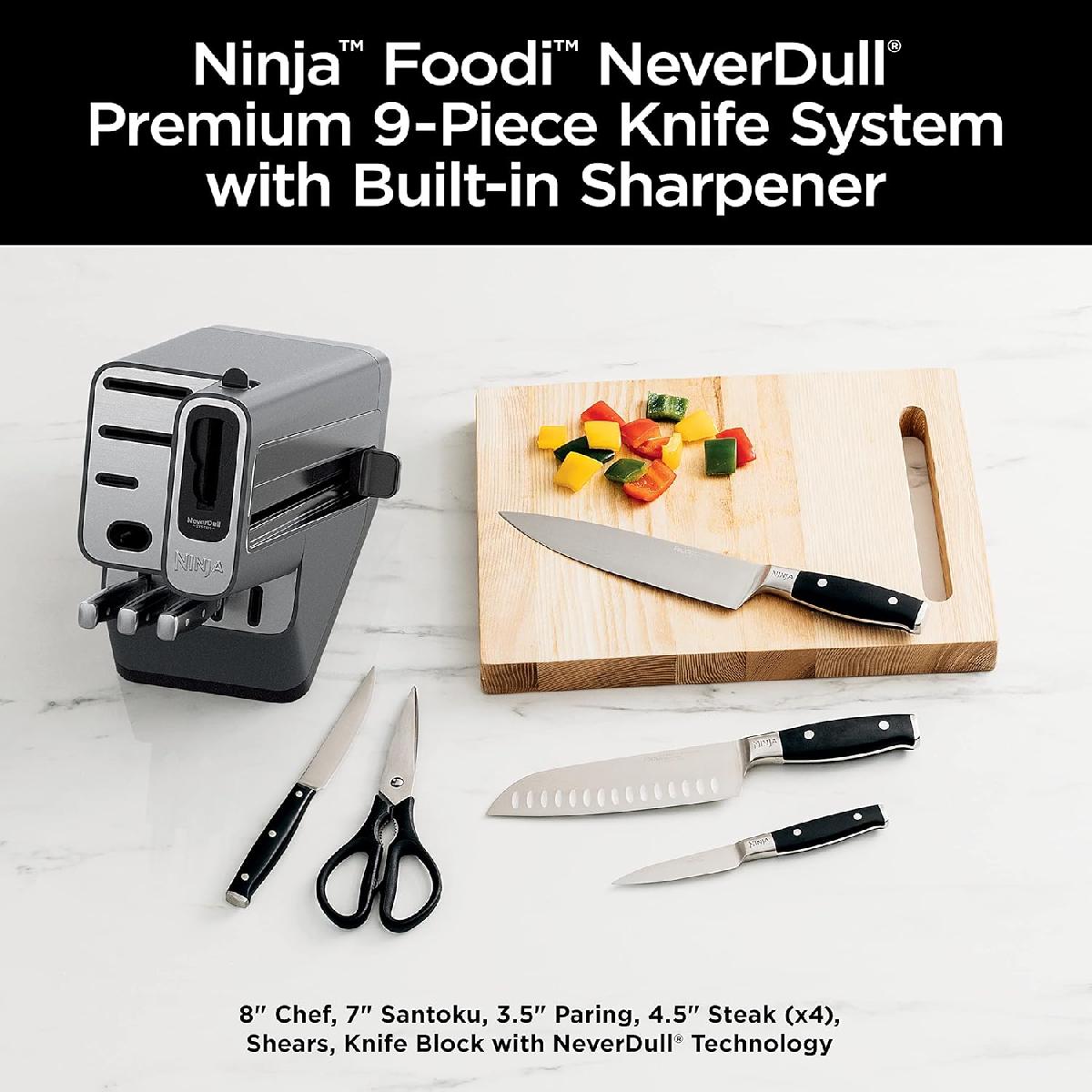 NINJA K32006EU Foodi StaySharp Knife Block 6 pcs with Sharpener black