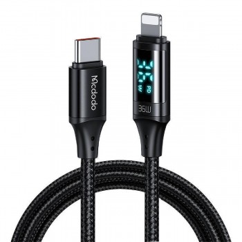 Mcdodo CA-1030 Digital Dispaly 36W Type-C to Lightning  Data Cable 1.2m Black