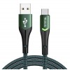 Mcdodo CA-7961 USB-A to Type-C Data Cable with Switching LED 1m green