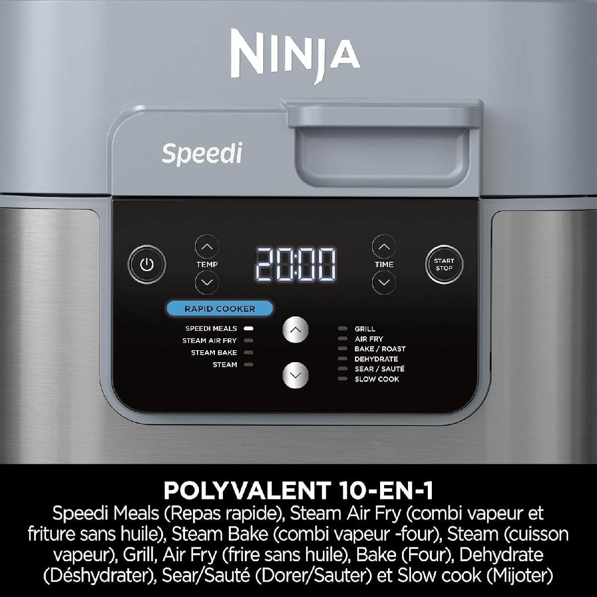 Ninja ON400EU Speedi 10-in-1 Air Fryer and Multicooker, 5 lt  1760 watt