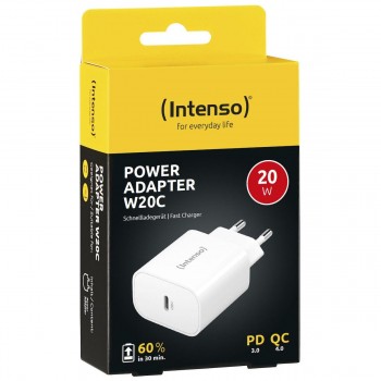 Intenso W20C fast charger 20 watt 1x USB-C white Intenso W20C fast charger 20 watt 1x USB-C white