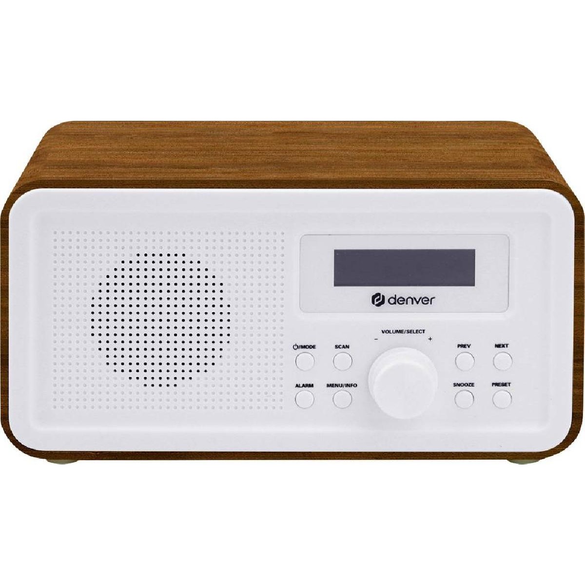 Denver DAB-30DW FM Φορητό Ραδιόφωνο Μπαταρίας Ρεύματος  DAB+ darkwood