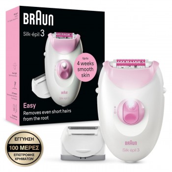 Braun Silk-epil 3-031 Αποτριχωτική μηχανή white pink Braun Silk-epil 3-031 Αποτριχωτική μηχανή white pink