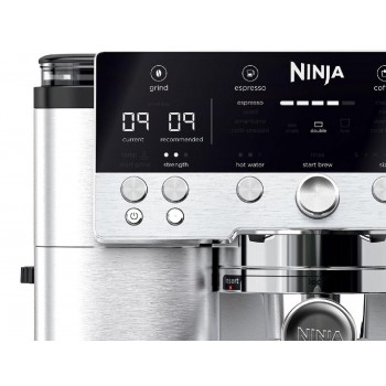 Ninja ES601EU Luxe Premier 3-in-1 Coffee Maker, Espresso Machine  with Built-in Bean Grinder & Milk Frother silver Ninja ES601EU Luxe Premier 3-in-1 Coffee Maker, Espresso Machine  with Built-in Bean Grinder & Milk Frother silver