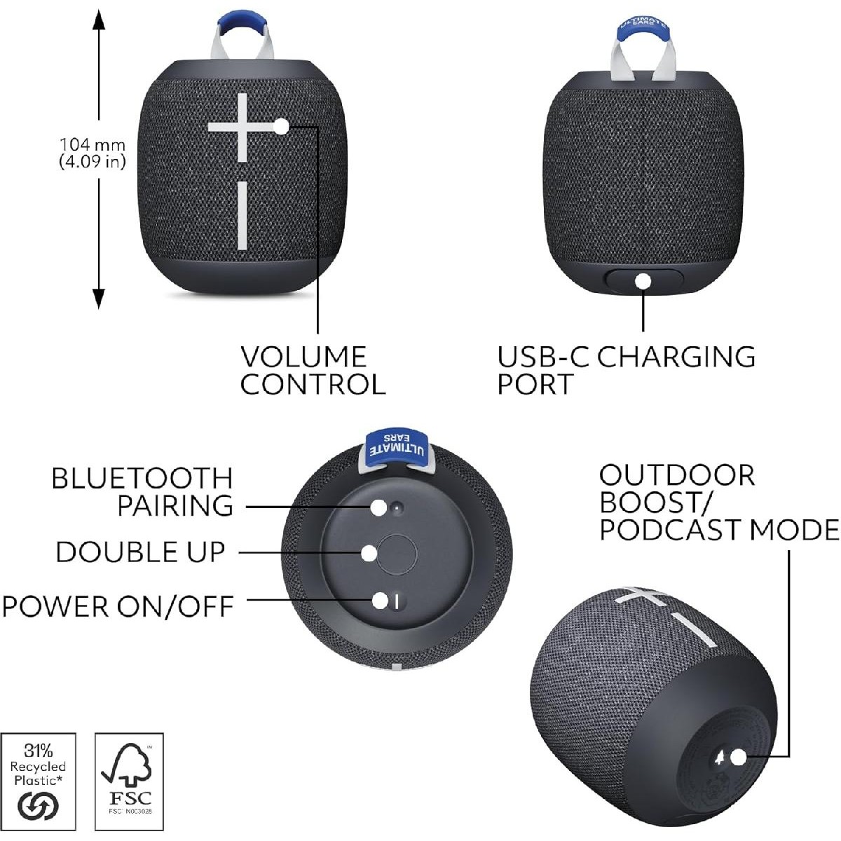 Bluetooth Speakers Ultimate Ears Wonderboom 4 black (984-001894)