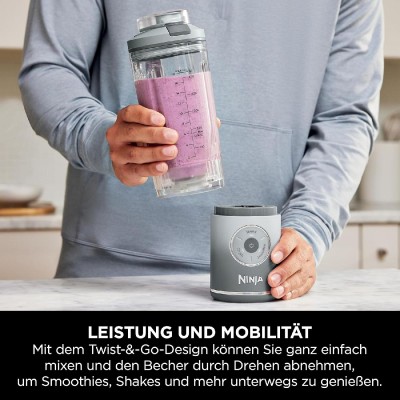 NINJA Blast Max BC251EUSL Portable USB-C Rechargeable Wireless Blender 570ml Silver NINJA Blast Max BC251EUSL Portable USB-C Rechargeable Wireless Blender 570ml Silver