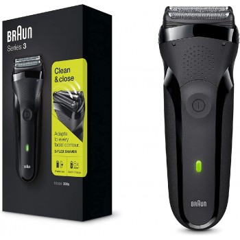 Braun Series 3 300s Ξυριστική Μηχανή Προσώπου Επαναφορτιζόμενη black