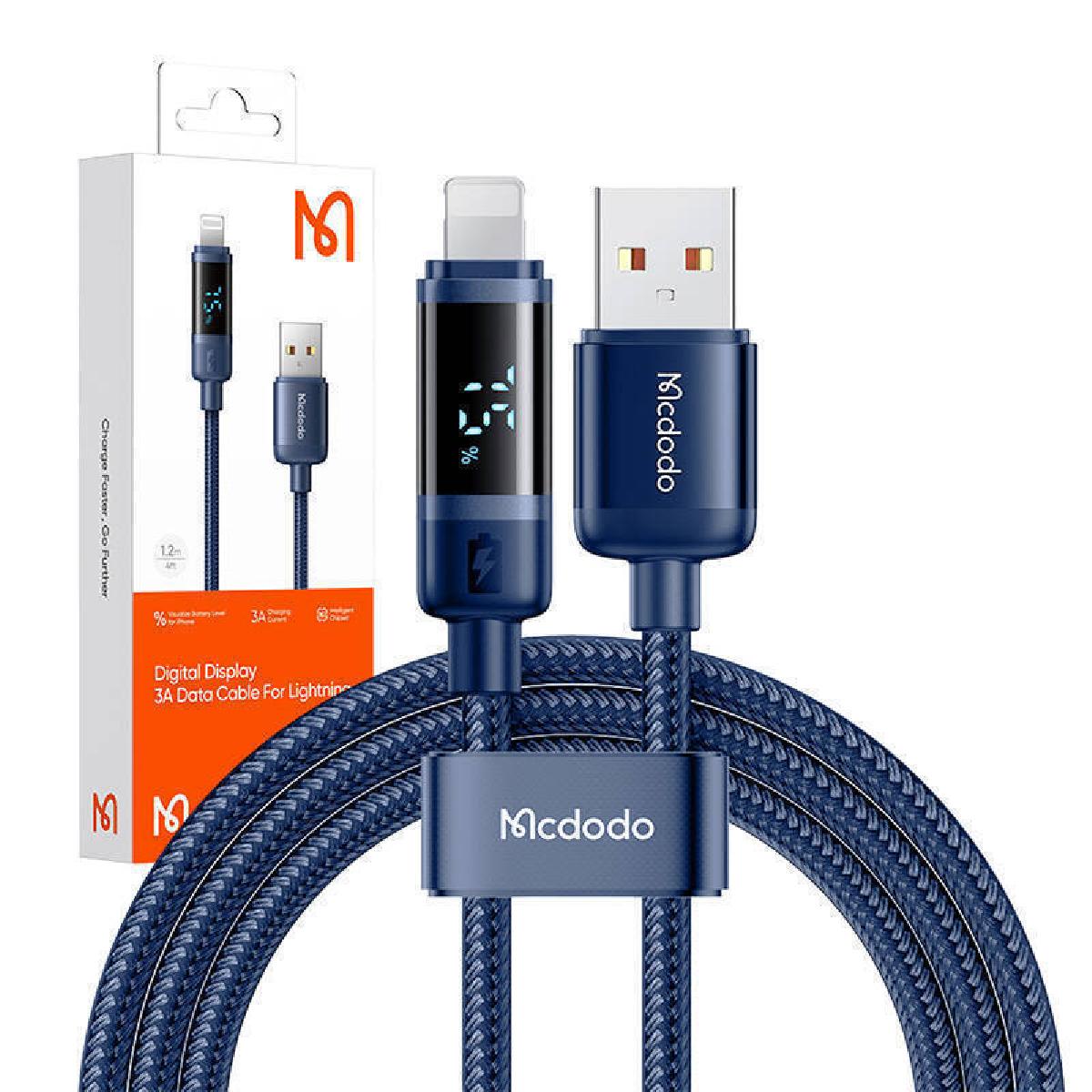 Mcdodo CA-5001 Digital Display USB-A to Lightning Data Cable 1.2m
blue
