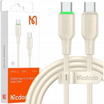 Mcdodo CA-4770 Type-C to Type-C PD 65 watt Data Cable with LED Light 1.2m beige