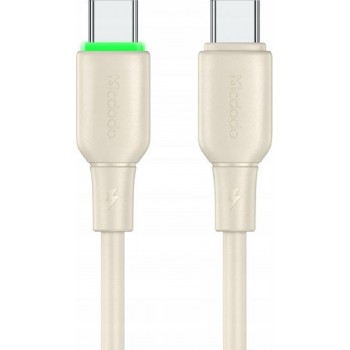 Mcdodo CA-4770 Type-C to Type-C PD 65 watt Data Cable with LED Light 1.2m beige