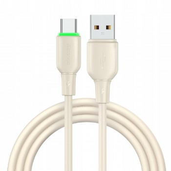 Mcdodo CA-4750 USB-A to Type-C 6A Data Cable with LED Light 1.2m beige