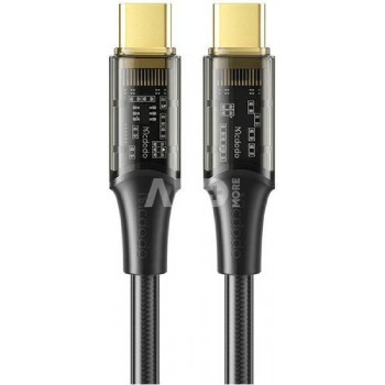 Mcdodo CA-2110 Type-C to Type-C 100 watt Transparent Data Cable  1.2m black Mcdodo CA-2110 Type-C to Type-C 100 watt Transparent Data Cable  1.2m black
