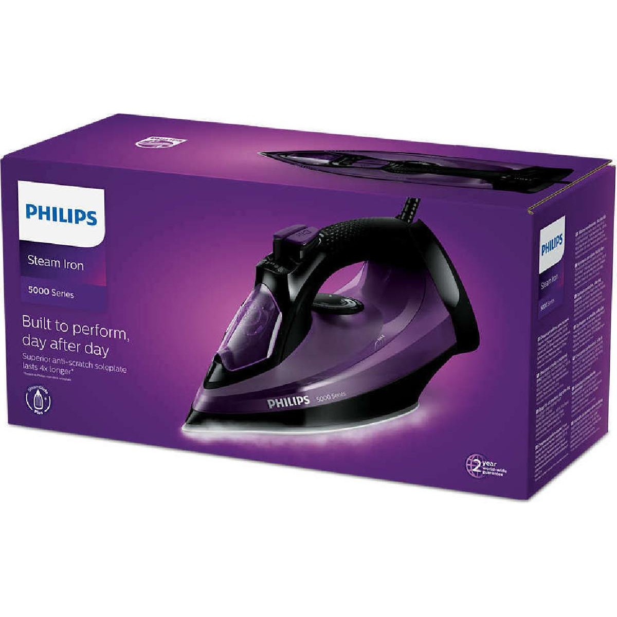 Philips DST5030/80 Steam iron 2400 watt purple Black