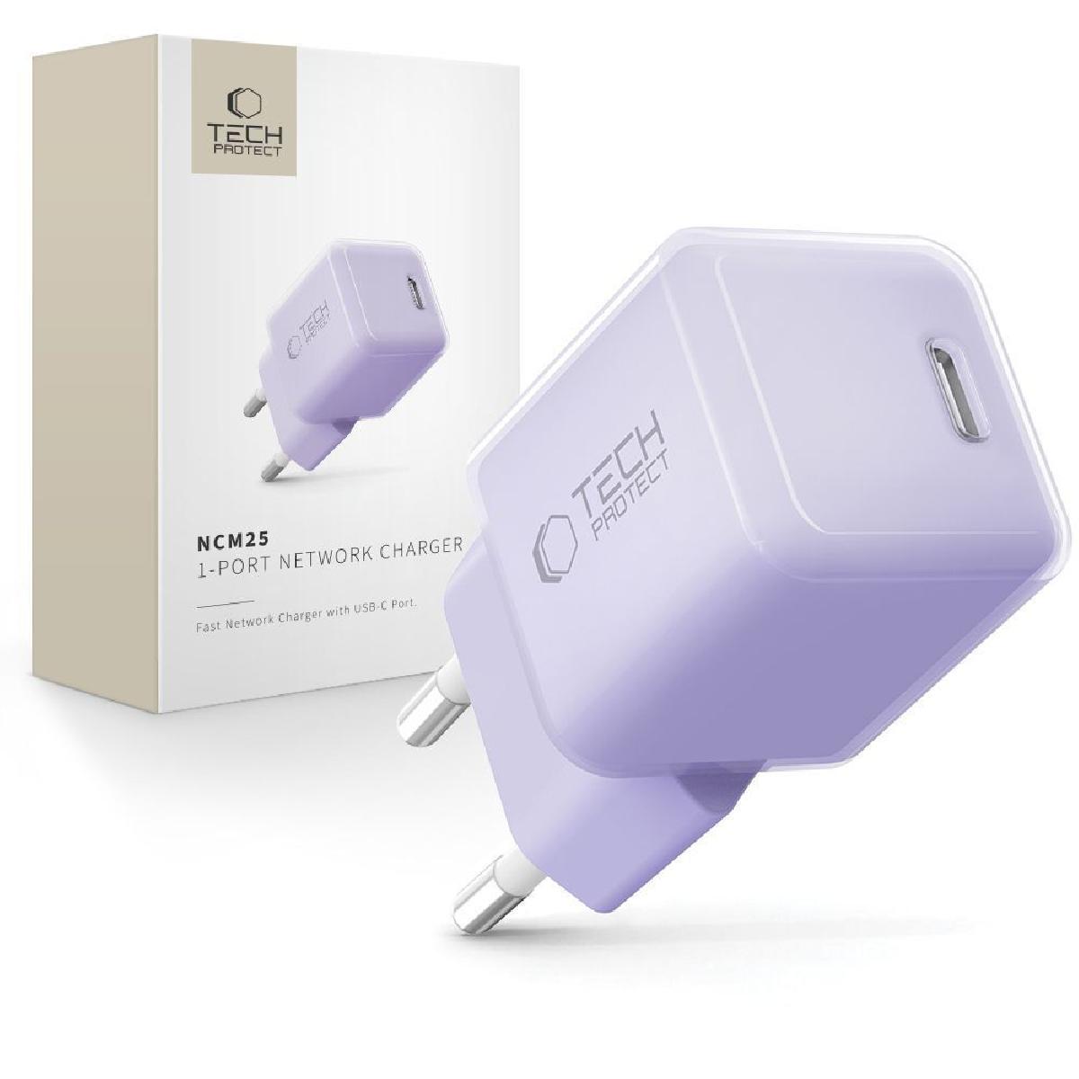 Tech-Protect NCM25 Adaptor USB-C PD 25 watt Baby Purple Tech-Protect NCM25 Adaptor USB-C PD 25 watt Baby Purple