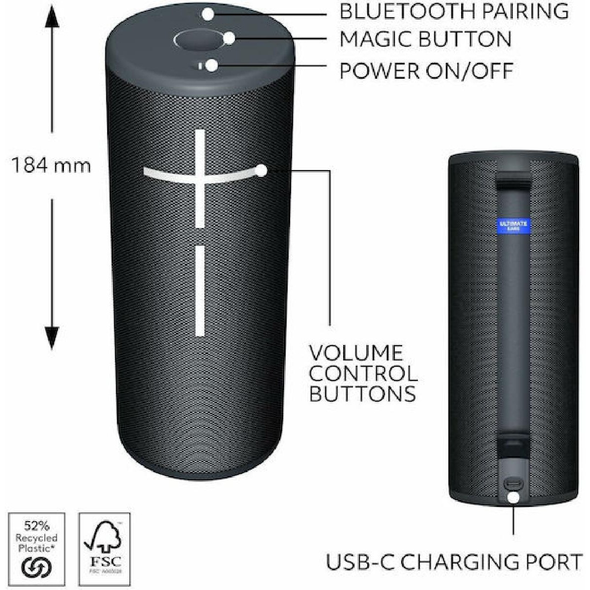 Bluetooth Speakers Ultimate Ears Boom 4 Black (984-001969) Bluetooth Speakers Ultimate Ears Boom 4 Black (984-001969)