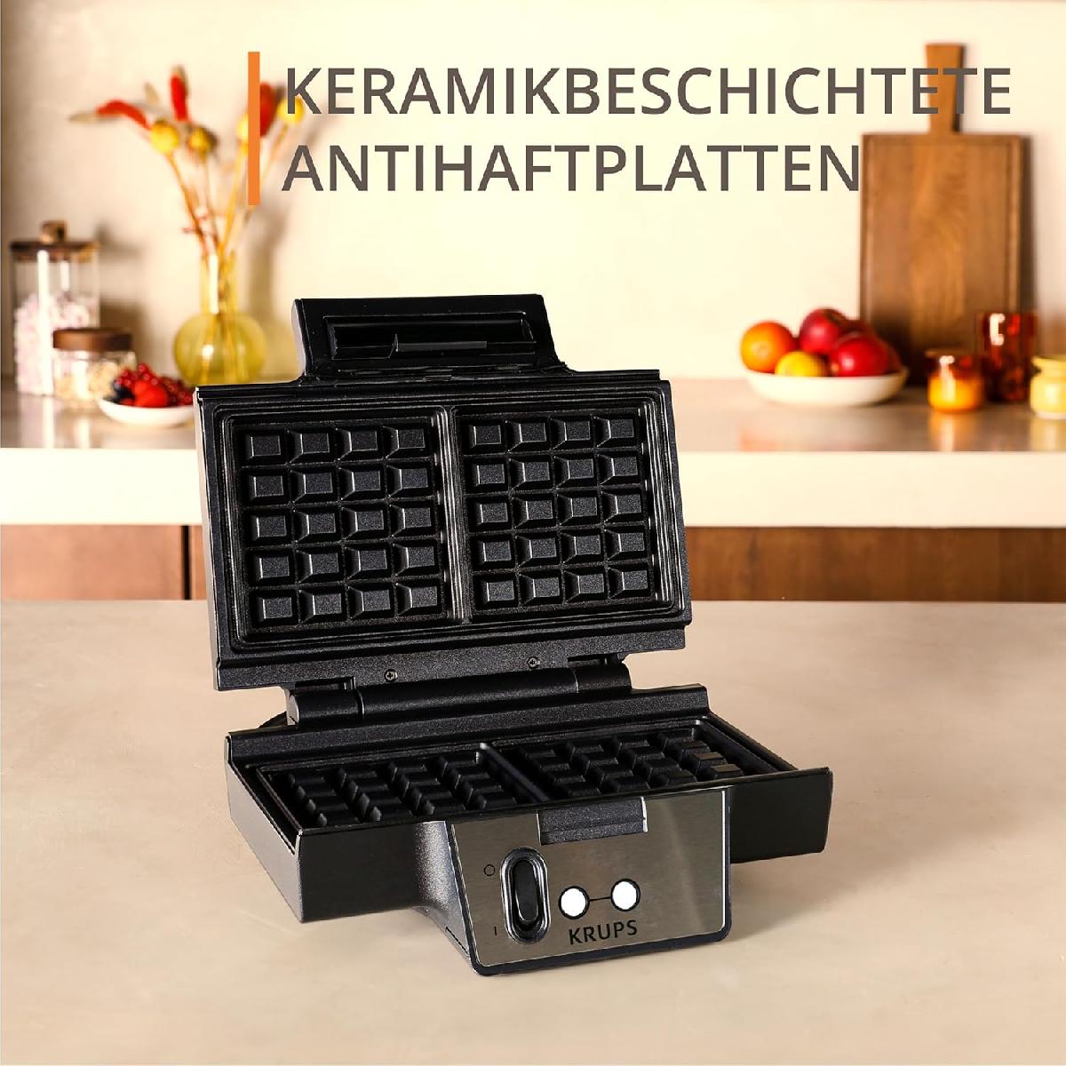 Krups FDK261 Iconic waffle maker 850 watt Black/Stainless Steel Krups FDK261 Iconic waffle maker 850 watt Black/Stainless Steel