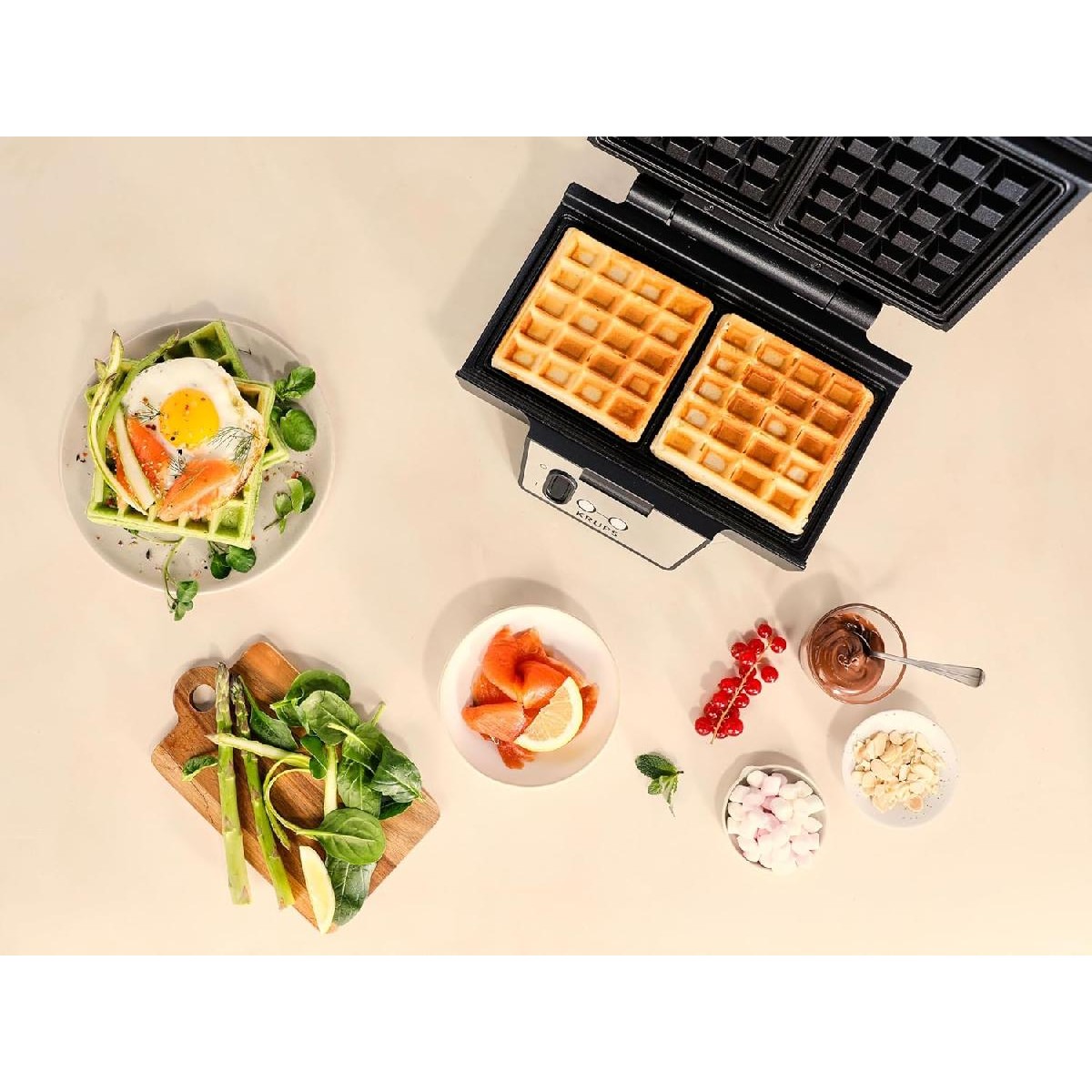 Krups FDK261 Iconic waffle maker 850 watt Black/Stainless Steel Krups FDK261 Iconic waffle maker 850 watt Black/Stainless Steel