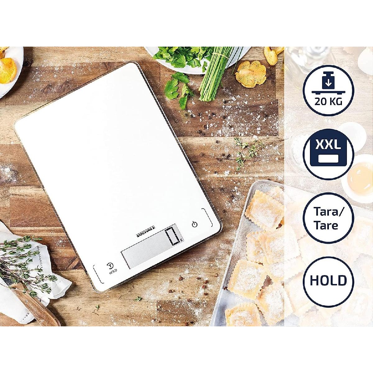 Soehnle Page Profi 300 Ψηφιακή Ζυγαριά Κουζίνας 1gr/20kg  glass white  (61507)