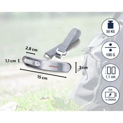 Soehnle 66172 ψηφιακή φορητή ζυγαριά αποσκευών 50kg silver