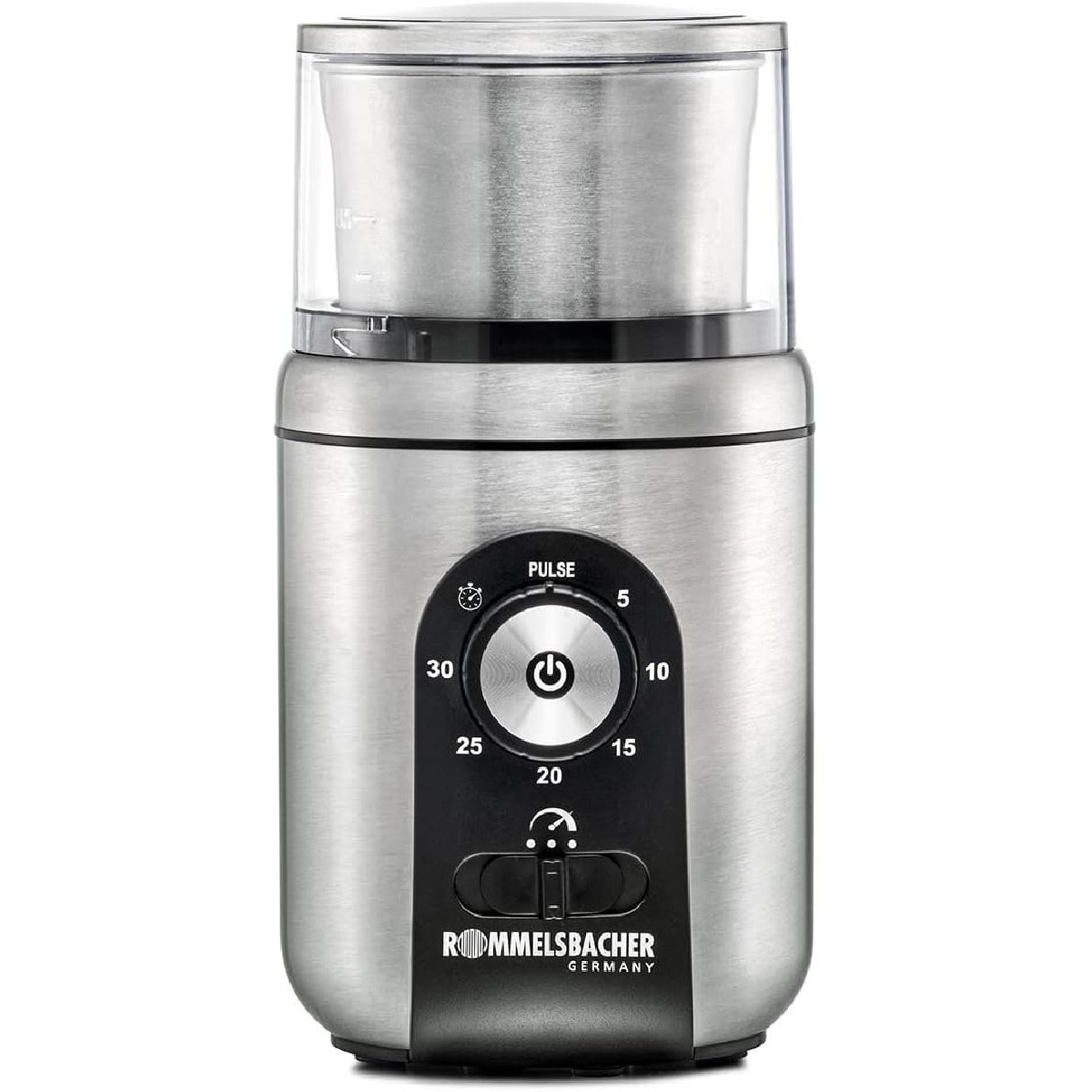 Rommelsbacher EGK 250 Spice Coffee Grinder 200 watt 70gr with timer & speed control stainless steel silver Rommelsbacher EGK 250 Spice Coffee Grinder 200 watt 70gr with timer & speed control stainless steel silver