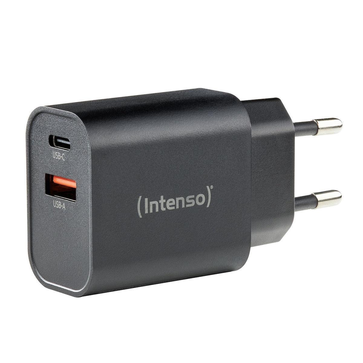 Intenso W30AC fast charger 30 watt 1x USB-C & 1xUSBA black Intenso W30AC fast charger 30 watt 1x USB-C & 1xUSBA black