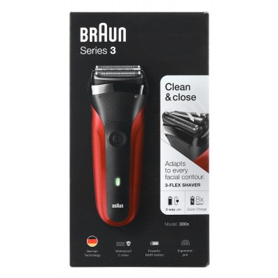Braun Series 3 300s Ξυριστική Μηχανή Προσώπου Επαναφορτιζόμενη red black Braun Series 3 300s Ξυριστική Μηχανή Προσώπου Επαναφορτιζόμενη red black