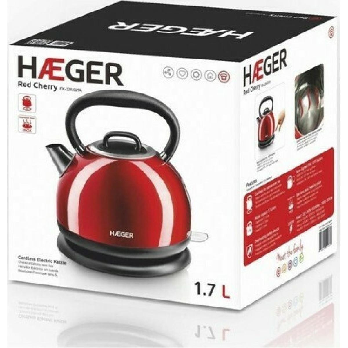 Haeger EK-22R.021A Βραστήρας 1.7lt 2200 watt red cherry